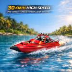 Fast RC Speed Boat, 30Kph Mini Jet Racing Boat with Powerful Jet Propulsion for Adult & Children, 2 * 1500mAh Batteries Electric Remote Control Small Water Boat for Pool, Lake, River (green)