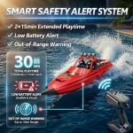 Fast RC Speed Boat, 30Kph Mini Jet Racing Boat with Powerful Jet Propulsion for Adult & Children, 2 * 1500mAh Batteries Electric Remote Control Small Water Boat for Pool, Lake, River (green)