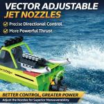 Fast RC Speed Boat, 30Kph Mini Jet Racing Boat with Powerful Jet Propulsion for Adult & Children, 2 * 1500mAh Batteries Electric Remote Control Small Water Boat for Pool, Lake, River (green)