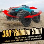 KB KAIBO 8816 1:12 Amphibious Remote Control Car with Full Proportional Steering-Fully Waterproof All Terrain RC Monster Truck for Kids 6-12+, 7.4V 4WD 2.4Ghz 60+ Min Dual Battery Blue