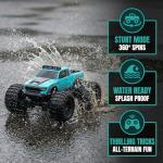 KB KAIBO 8816 1:12 Amphibious Remote Control Car with Full Proportional Steering-Fully Waterproof All Terrain RC Monster Truck for Kids 6-12+, 7.4V 4WD 2.4Ghz 60+ Min Dual Battery Blue