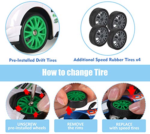 1/24 RC Drift Car with LED Lights and Tires