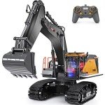 Kolegend 22-Channel Metal RC Excavator Toy