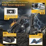 Kolegend 22-Channel Metal RC Excavator Toy