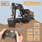 Kolegend 22-Channel Metal RC Excavator Toy