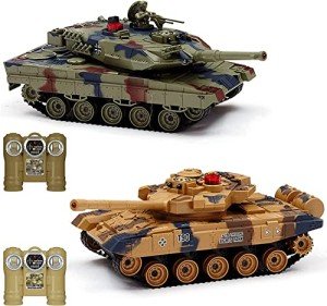 Fistone RC Battle Tank Set with Sounds & Lights