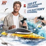 BEZGAR 16-Inch Fast RC Boat for Kids & Adults