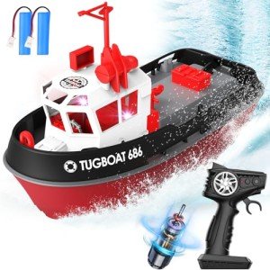 AIGIMU LED RC Tugboat for Kids & Pools