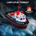 AIGIMU LED RC Tugboat for Kids & Pools