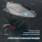 High-Speed RC Boat with LED Lights & Batteries