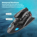 High-Speed RC Boat with LED Lights & Batteries