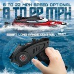 BEZGAR 18" High-Speed RC Boat for Kids & Adults