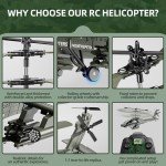 XIKOTEC Military RC Helicopter with Gyro & LED