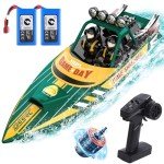 DEERC Fast Brushless RC Racing Boat with LED
