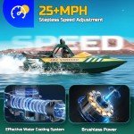 DEERC Fast Brushless RC Racing Boat with LED