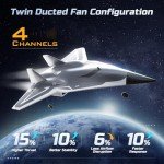 DEERC 4-Channel Aerobatic RC Plane with Twin Fans