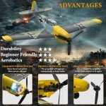 GLUISEUR RC Plane 4 Channel Remote Control Airplane - Ready to Fly BF-109 RC Airplane for Beginners Adult with Xpilot Stabilization System & One Key Aerobatic