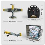 GLUISEUR RC Plane 4 Channel Remote Control Airplane - Ready to Fly BF-109 RC Airplane for Beginners Adult with Xpilot Stabilization System & One Key Aerobatic