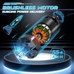 Levhorzn 34+MPH High Speed Brushless RC Boat - Large 19” Remote Control Boat with 2 Batteries, Auto Capsize Recovery Rc Boats for Adults & Kids, Perfect for Lakes & Rivers (Cyan)