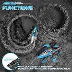 Levhorzn 34+MPH High Speed Brushless RC Boat - Large 19” Remote Control Boat with 2 Batteries, Auto Capsize Recovery Rc Boats for Adults & Kids, Perfect for Lakes & Rivers (Cyan)