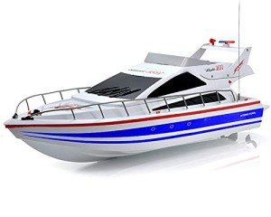 POCO DIVO Atlantic Yacht Luxury Modern Cruise 28" RC Model Boat Radio Remote Control Speed Watercraft Racing Ship, Blue