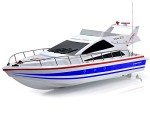 POCO DIVO Atlantic Yacht Luxury Modern Cruise 28" RC Model Boat Radio Remote Control Speed Watercraft Racing Ship, Blue