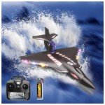 Rumdout RC Plane for Water Land & Air, Amphibious Tri-Phibian Aircraft, 6CH brushless Powered RC Airplane That can Fly Against The Wind, 2.4GHz RTF Airplane (Black)