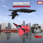 Rumdout RC Plane for Water Land & Air, Amphibious Tri-Phibian Aircraft, 6CH brushless Powered RC Airplane That can Fly Against The Wind, 2.4GHz RTF Airplane (Black)