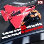 Rumdout RC Plane for Water Land & Air, Amphibious Tri-Phibian Aircraft, 6CH brushless Powered RC Airplane That can Fly Against The Wind, 2.4GHz RTF Airplane (Black)