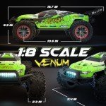 Hosim VENUM Mini 1:8 RC Cars for Adults Fast 80+KMH, Remote Control Truck 4X4 All Terrains Waterproof 2.4GHZ Off Road Hobby Grade Large High Speed RC Monster Truck with 3S Battery