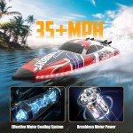 VOLANTEXRC Brushless RC Boats for Adults, 35+MPH Fast Remote Control Boat for Lakes, Full Proportional Boat High Speed RC Boat for Adults (79706)