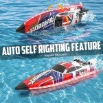 VOLANTEXRC Brushless RC Boats for Adults, 35+MPH Fast Remote Control Boat for Lakes, Full Proportional Boat High Speed RC Boat for Adults (79706)