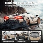 MIEBELY Lamborghini Remote Control Car, 1:16 Scale Lambo Toy Car 7.4V 500mAh Officially Licensed 12Km/h Rc Cars with Led Light 2.4Ghz Model Car for Adults Boys Girls Birthday Ideas Gift (Champagne)