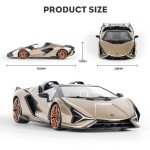 MIEBELY Lamborghini Remote Control Car, 1:16 Scale Lambo Toy Car 7.4V 500mAh Officially Licensed 12Km/h Rc Cars with Led Light 2.4Ghz Model Car for Adults Boys Girls Birthday Ideas Gift (Champagne)
