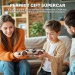 MIEBELY Lamborghini Remote Control Car, 1:16 Scale Lambo Toy Car 7.4V 500mAh Officially Licensed 12Km/h Rc Cars with Led Light 2.4Ghz Model Car for Adults Boys Girls Birthday Ideas Gift (Champagne)