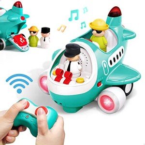 iPlay, iLearn Baby Airplane Toys, Cool Remote Control Plane Toy for Toddlers 2-3, Infant Music RC Helicopter W/Light Sound, Easy Fun Birthday Gift for 18 24 Month 2 3 4 Year Old Boy Girl Kids Children