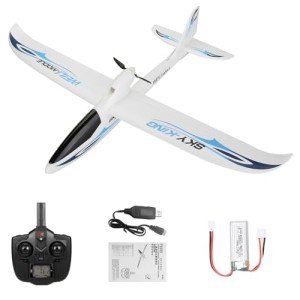 GoolRC 3CH RC Airplane Sky-King RC Plane Fighter Toys,2.4GHz 6-axis Gyro Stabilizer RTF Glider Aircraft Plane,Easy to Fly for Adults Kids Beginners Boys Blue