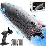 OSWIN Remote Control Boats - Fast Speed RC Boat 40+ KPH with LED Light for Pools, Summer Toys for Adults and Ideal Gifts, RC Speed Boat 2.4Ghz Race Boats, rc Jet Boat Outdoor Water Toys Birthday Gifts