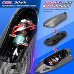 OSWIN Remote Control Boats - Fast Speed RC Boat 40+ KPH with LED Light for Pools, Summer Toys for Adults and Ideal Gifts, RC Speed Boat 2.4Ghz Race Boats, rc Jet Boat Outdoor Water Toys Birthday Gifts