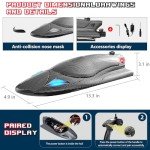 OSWIN Remote Control Boats - Fast Speed RC Boat 40+ KPH with LED Light for Pools, Summer Toys for Adults and Ideal Gifts, RC Speed Boat 2.4Ghz Race Boats, rc Jet Boat Outdoor Water Toys Birthday Gifts