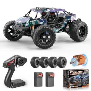 Womaqu RC Cars for Adults & Boys, 1:14 Desert 4WD Off-Road RC Truck High Speed 40 km/h, 4x4 Remote Control Car with 2 Rechargeable 1300mAh Batteries and 2 Sets of Tires