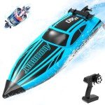 VOLANTEXRC Brushless RC Boats for Adults, 30+MPH Fast Remote Control Boat with 2 Rechargeable Batteries for Lakes, 30+ Mins Full Proportional Boat High Speed RC Boat for Adults (79705)