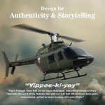 Carmanon Ultra-high Simulated RC Helicopter - 27:1 Scale Model Collectable Remote Control Helicopter with Auto-Hover for Adults, Beginners, Bell OH-58