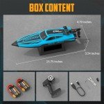 VOLANTEXRC Brushless RC Boats for Adults, 30+MPH Fast Remote Control Boat with 2 Rechargeable Batteries for Lakes, 30+ Mins Full Proportional Boat High Speed RC Boat for Adults (79705)