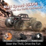 AMAZINGONE 1:20 Scale Brushless Fast RC Cars for Adults, Max 45KPH High Speed Electric Monster Racing Car,Hobby RC Trucks 4X4 Offroad Waterproof,All Terrain RTR Remote Control Car 2 Lipo Bettery 20208
