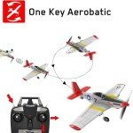 Top Race Remote Control Airplane, RC Plane 4 Channel Ready to Fly RC Planes for Adults, Advanced RC Foam Plane, Remote Control War Cessna P51 Mustang Upgraded with Propeller Saver (14 * 15 inch)