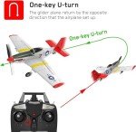 Top Race Remote Control Airplane, RC Plane 4 Channel Ready to Fly RC Planes for Adults, Advanced RC Foam Plane, Remote Control War Cessna P51 Mustang Upgraded with Propeller Saver (14 * 15 inch)