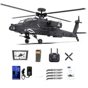 Aetheria RC Helicopter F11-S AH64 Airplane, 2.4G 6CH Remote Control Aircraft with Dual-Axis Co-Drive Flybarless 6G/3D Stunt YU Xiang Helicopter for Adults - 1:32 Scale (RTF GPS Smart Version)