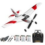GoolRC RC Airplane, 2.4GHz 4CH Remote Control Airplane, Ready to Fly RC Plane with 6-Axis Gyro, RC Aircraft Flight Toys for Adults and Kids, Include 3 Batteries