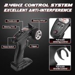 SIMREX 1/16 Scale Hobby RC Car, 36 KPH High-Speed 4WD RC Truck, 2.4 GHz Remote Control Car, All-Terrain Electric Vehicle, 4X4 Remote Contral Moster Truck for Kids and Adults